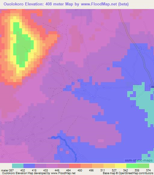 Ouolokoro,Mali Elevation Map