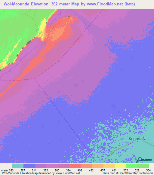 Wol-Maounde,Mali Elevation Map