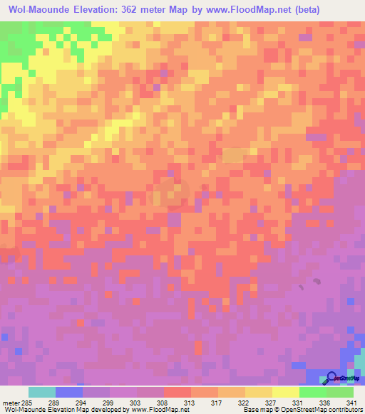 Wol-Maounde,Mali Elevation Map