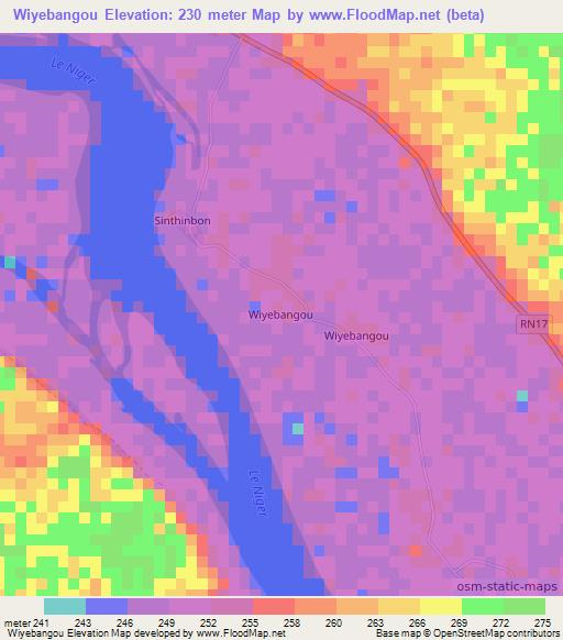 Wiyebangou,Mali Elevation Map