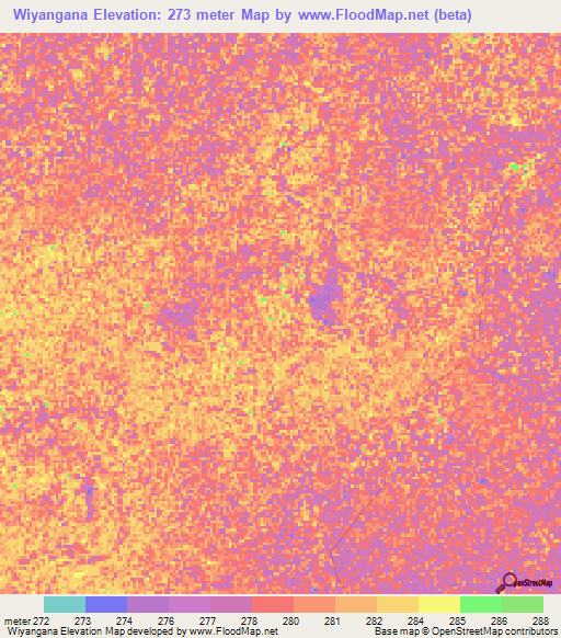 Wiyangana,Mali Elevation Map