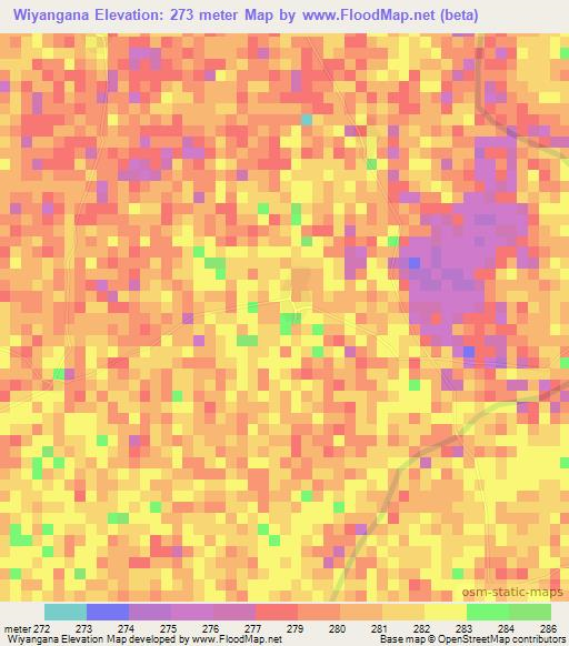 Wiyangana,Mali Elevation Map
