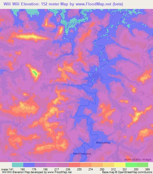 Wili Wili,Mali Elevation Map