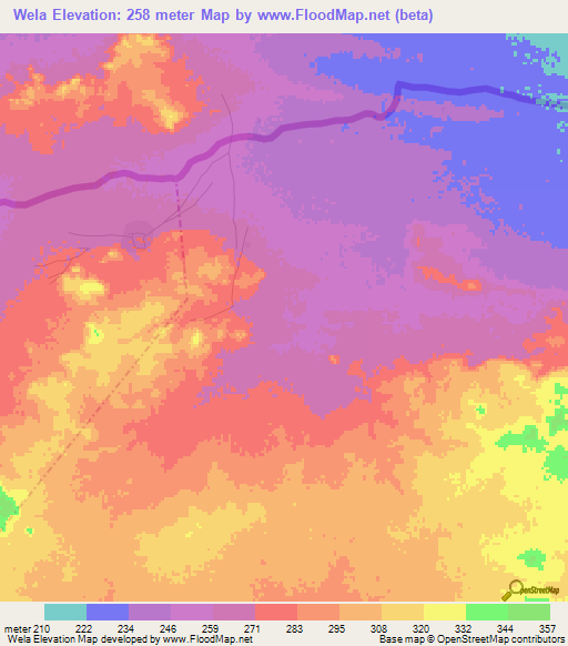 Wela,Mali Elevation Map