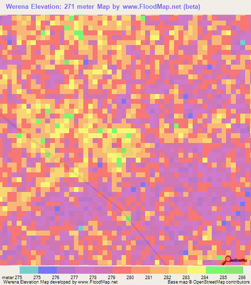Werena,Mali Elevation Map