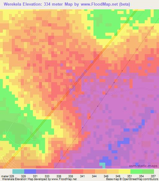 Werekela,Mali Elevation Map