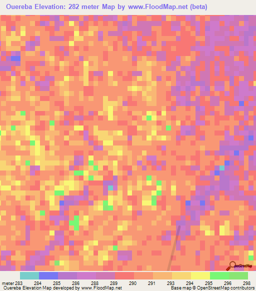 Ouereba,Mali Elevation Map