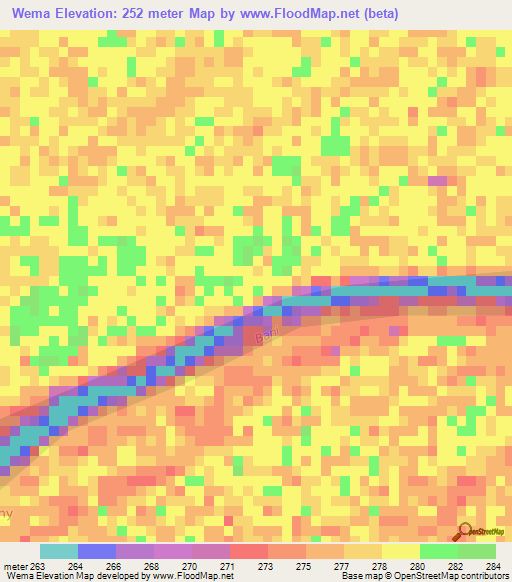Wema,Mali Elevation Map