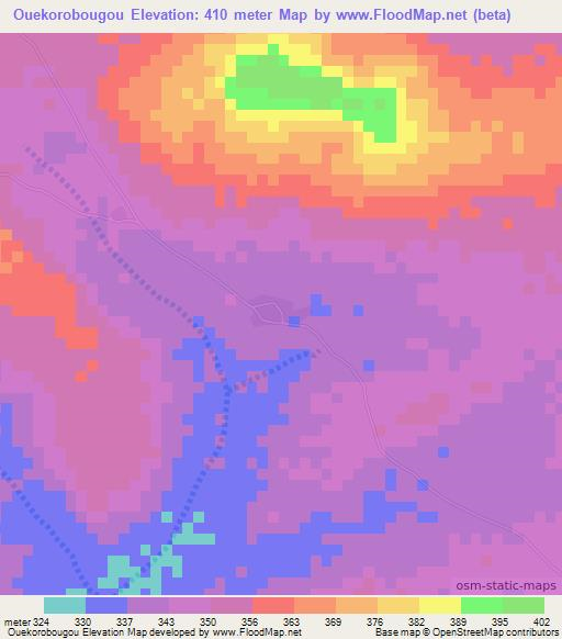 Ouekorobougou,Mali Elevation Map