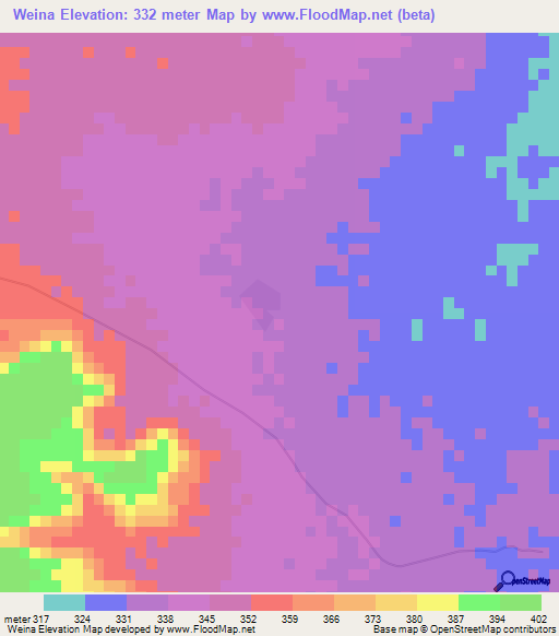 Weina,Mali Elevation Map