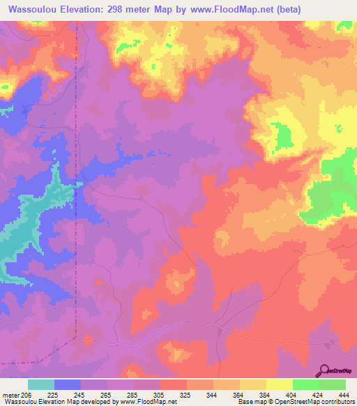 Wassoulou,Mali Elevation Map