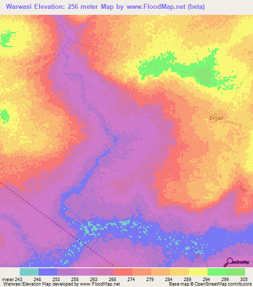 Warwasi,Mali Elevation Map