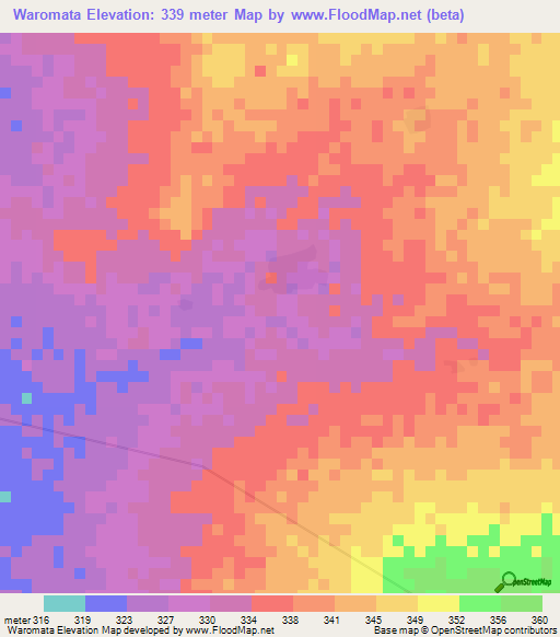 Waromata,Mali Elevation Map