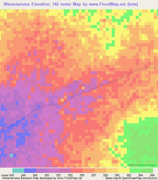 Waraniamana,Mali Elevation Map