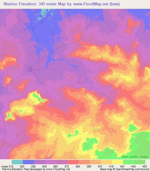 Wanino,Mali Elevation Map