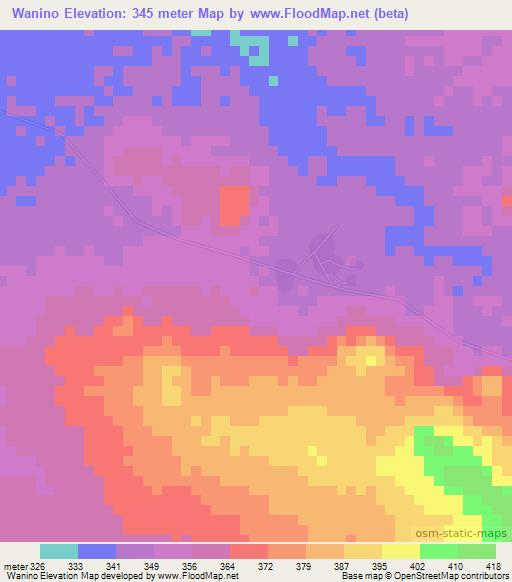 Wanino,Mali Elevation Map