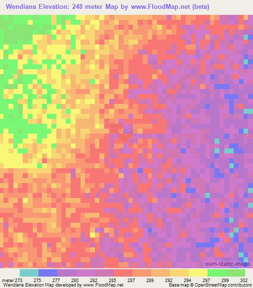 Wendiana,Mali Elevation Map