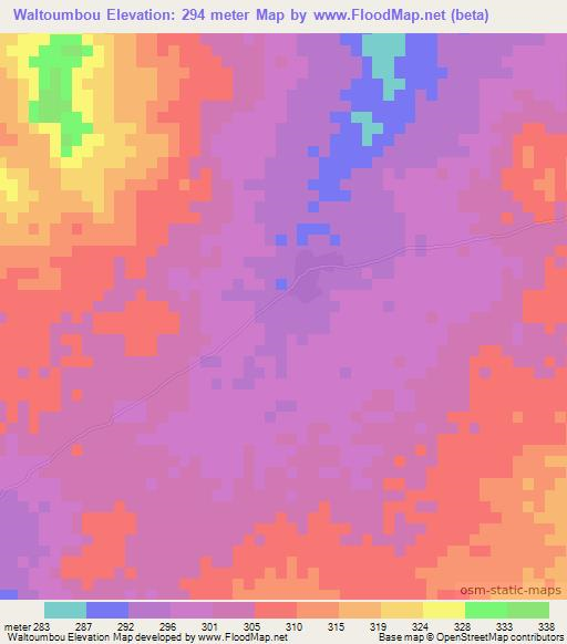 Waltoumbou,Mali Elevation Map