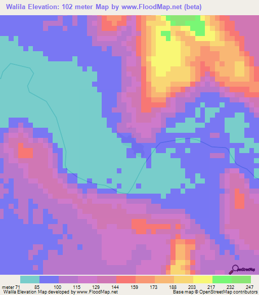 Walila,Mali Elevation Map