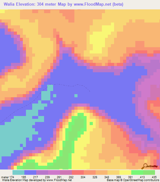 Walia,Mali Elevation Map