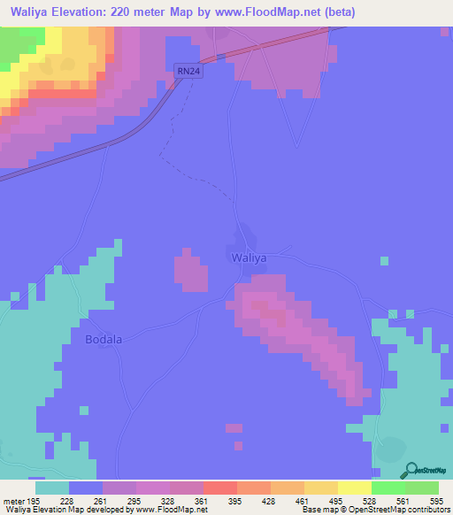 Waliya,Mali Elevation Map