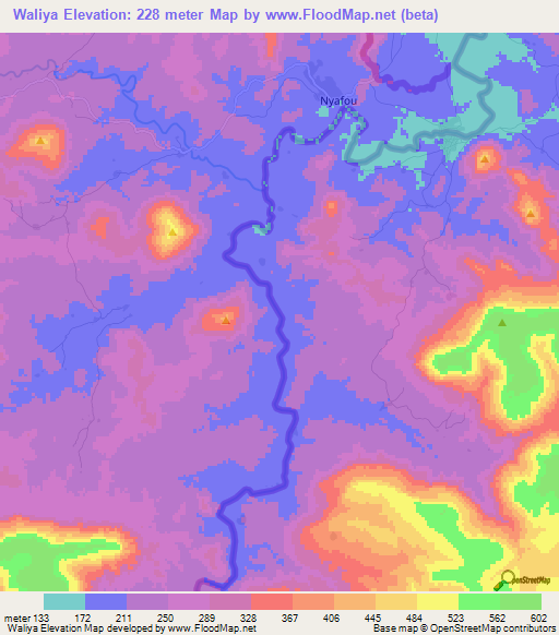 Waliya,Mali Elevation Map