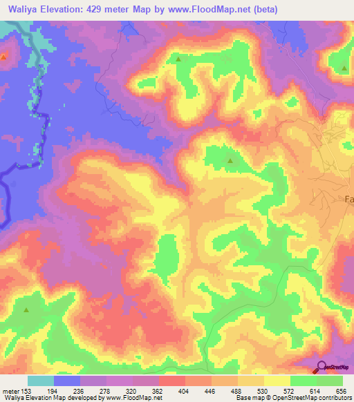 Waliya,Mali Elevation Map