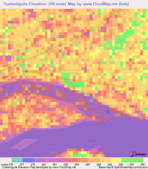 Ouelentiguila,Mali Elevation Map