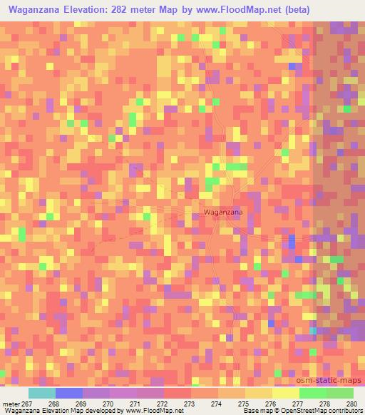 Waganzana,Mali Elevation Map