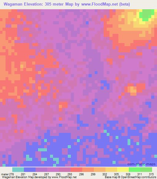 Wagaman,Mali Elevation Map