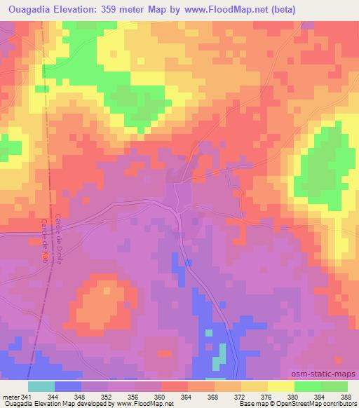 Ouagadia,Mali Elevation Map