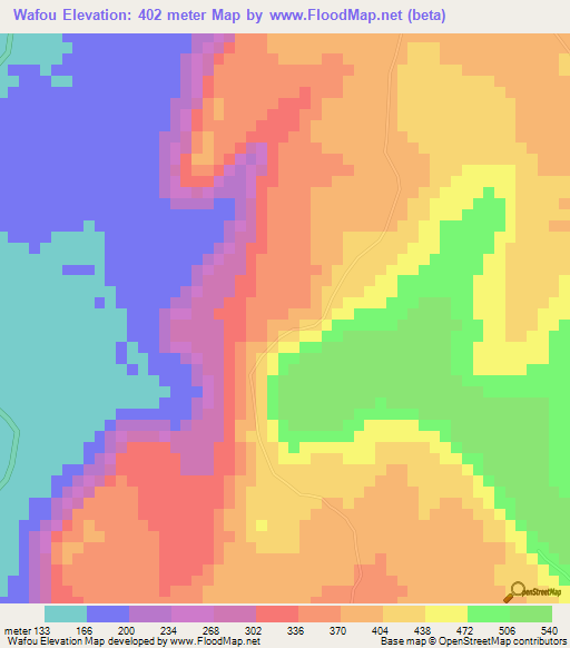 Wafou,Mali Elevation Map