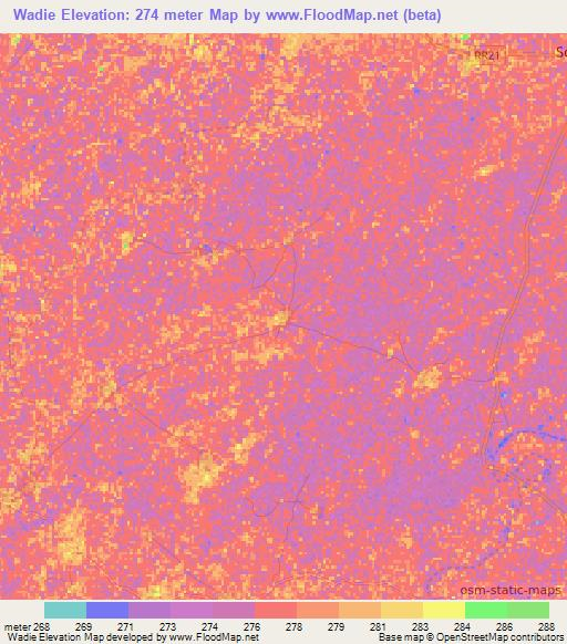 Wadie,Mali Elevation Map