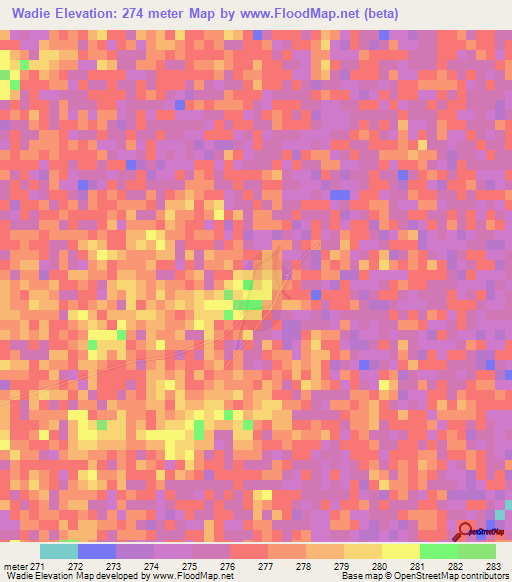 Wadie,Mali Elevation Map