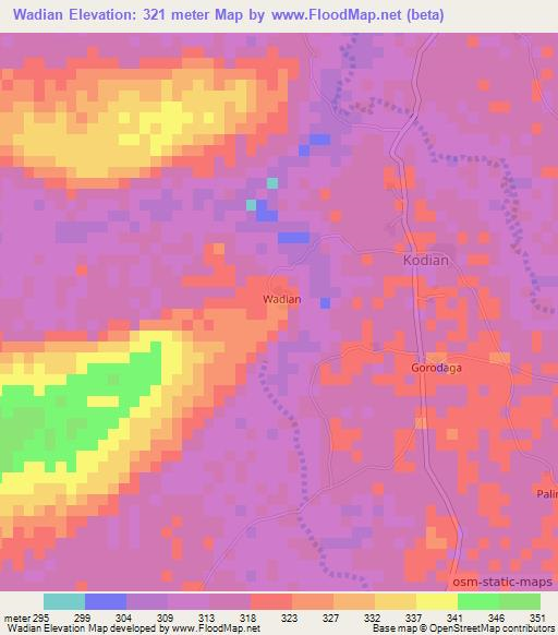 Wadian,Mali Elevation Map