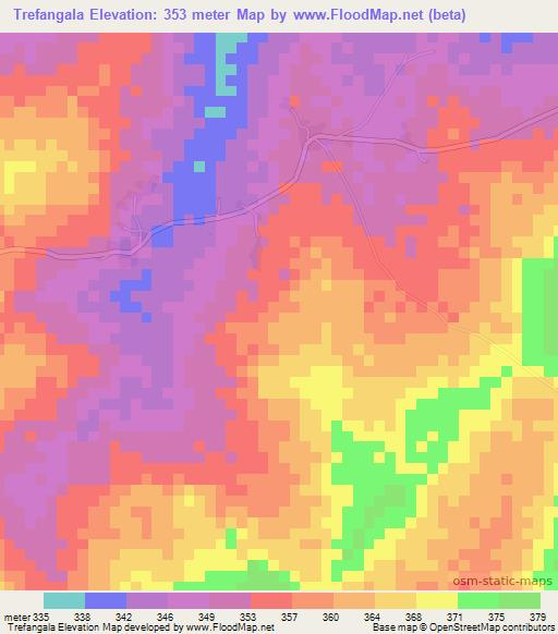 Trefangala,Mali Elevation Map