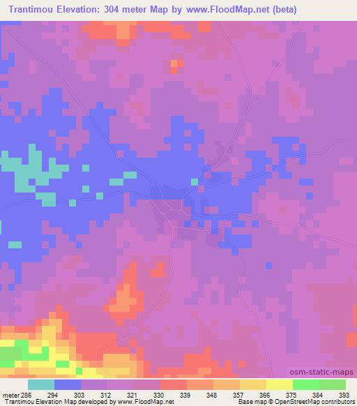 Trantimou,Mali Elevation Map