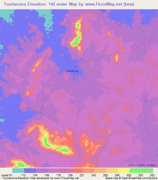 Tourtaroma,Mali Elevation Map