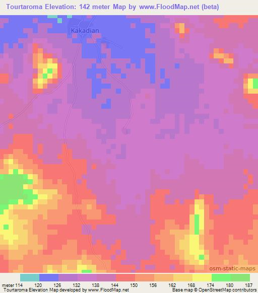 Tourtaroma,Mali Elevation Map