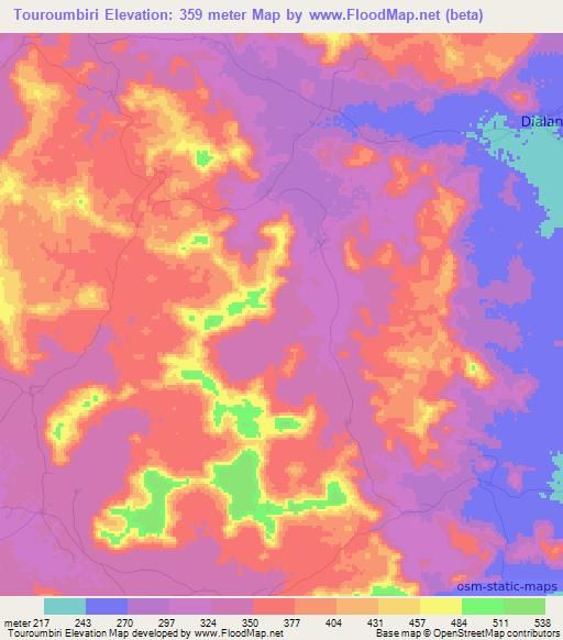 Touroumbiri,Mali Elevation Map