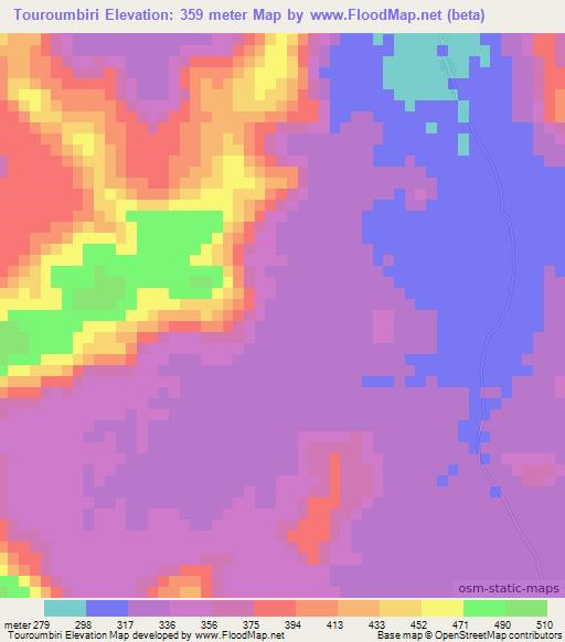 Touroumbiri,Mali Elevation Map
