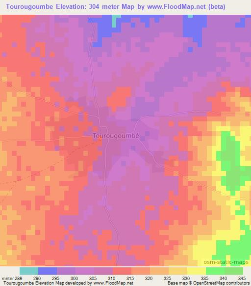 Tourougoumbe,Mali Elevation Map