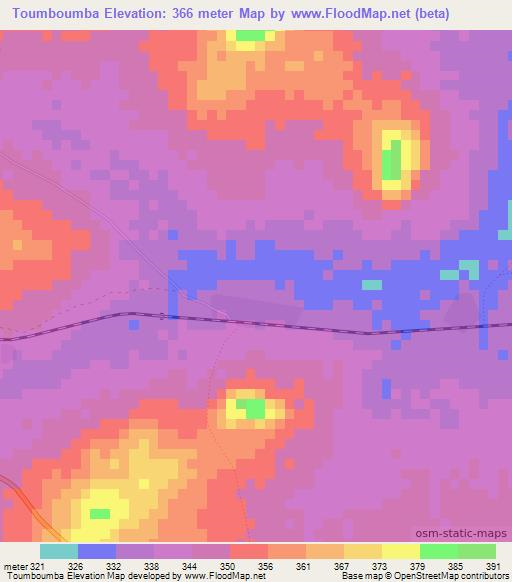 Toumboumba,Mali Elevation Map