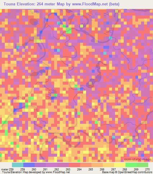Touna,Mali Elevation Map