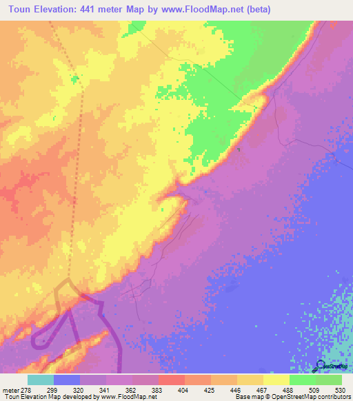 Toun,Mali Elevation Map