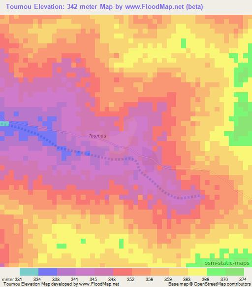 Toumou,Mali Elevation Map