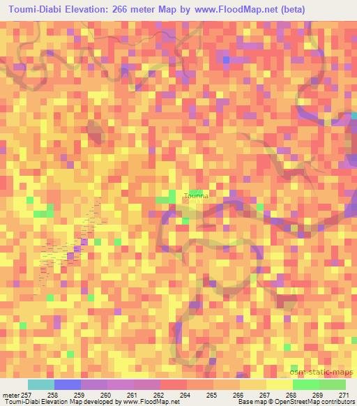 Toumi-Diabi,Mali Elevation Map