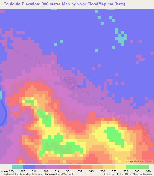 Touloula,Mali Elevation Map