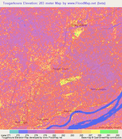 Tougarkoura,Mali Elevation Map