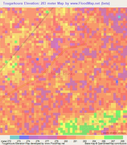 Tougarkoura,Mali Elevation Map